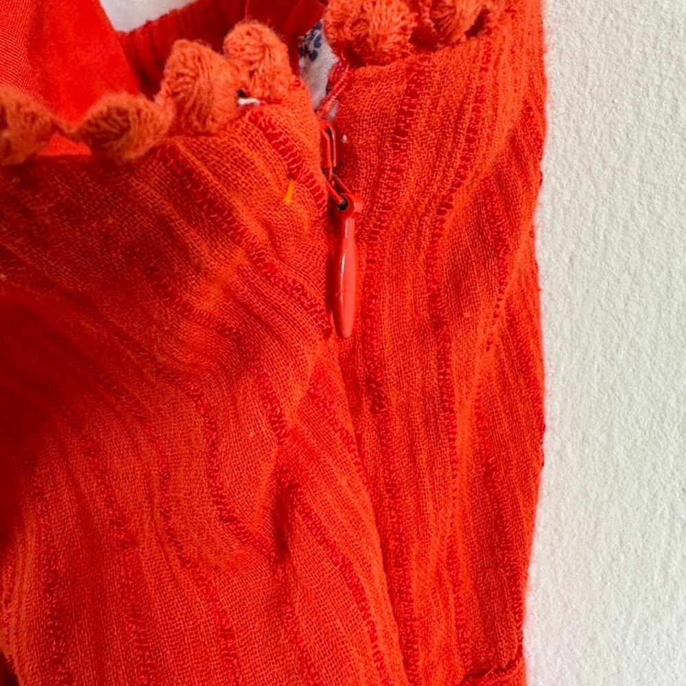 Anthropologie Maeve Proust Orange Wide Leg jumpsuit 2P Halter Sleeveless Boho - Picture 4 of 14
